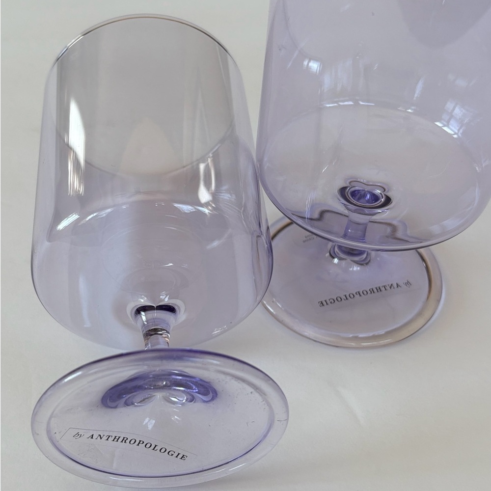 ANTHROPOLOGIE Morgan Short Purple Wine Glasses Set of 4 Lk NEW! No box - Picture 2 of 8